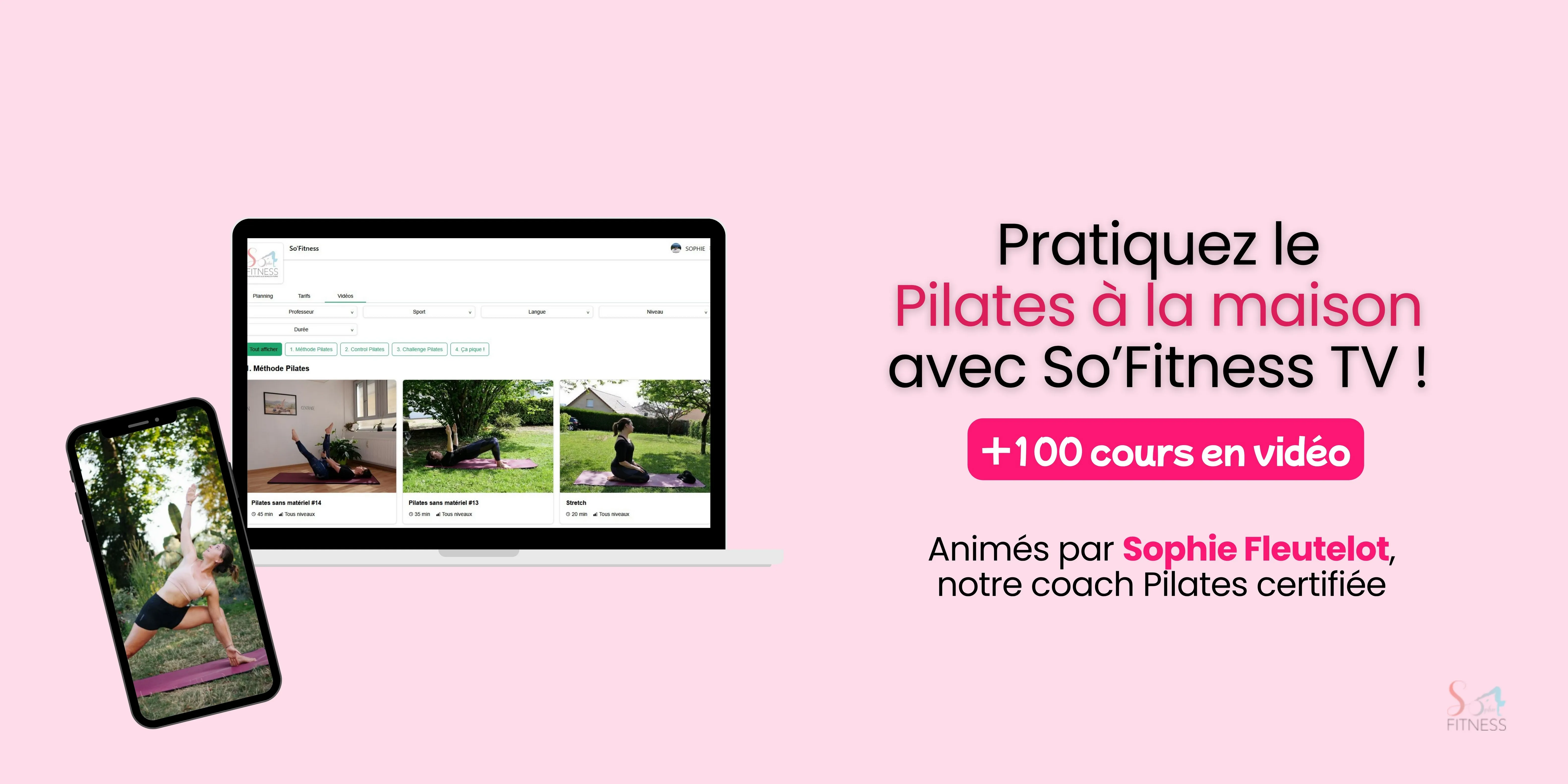 Plateforme Pilates en ligne So'Fitness TV