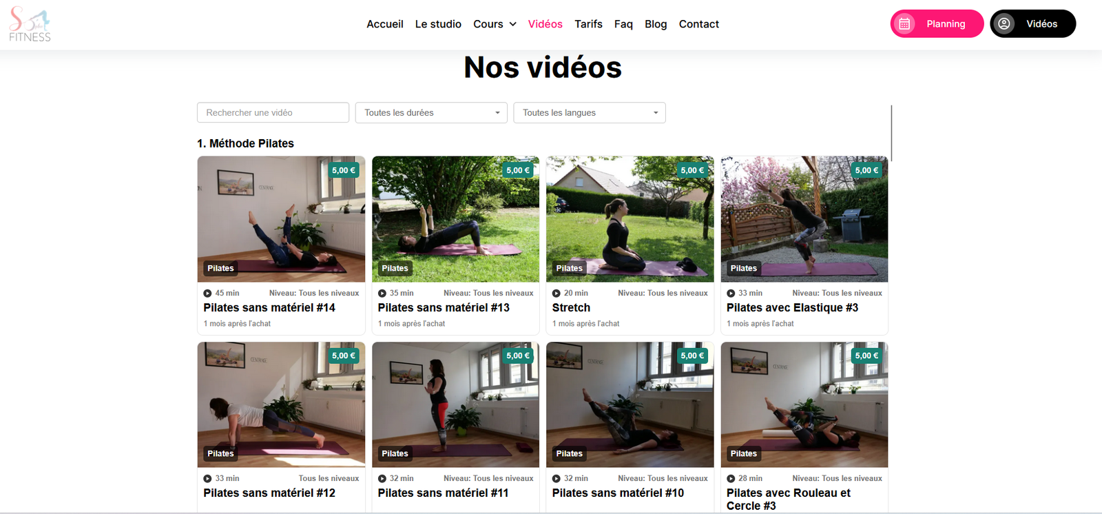 Abonnement Pilates en ligne So'Fitness TV
